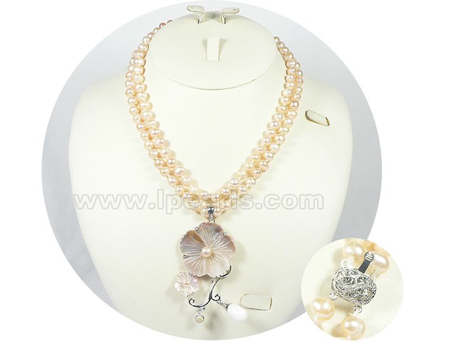 wholesale potato shape 7-8mm freshwater pearl necklace