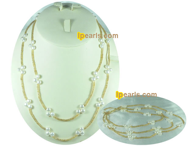 wholesale long necklace with side drilled freshwater pearls