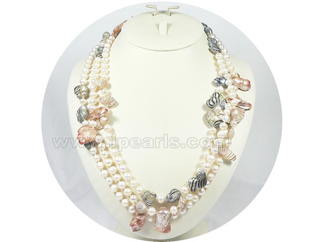 white 7-8mm freshwater pearl necklace