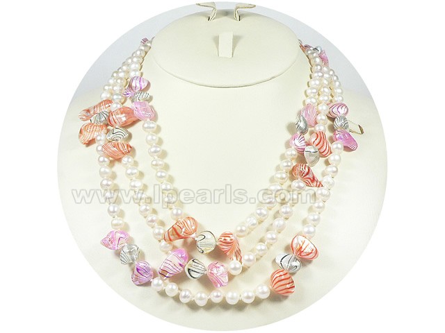 white 7-8mm freshwater pearl necklace