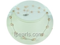6-7mm pink rice freshwater pearl necklace