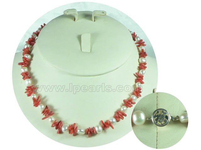 7-8mm white nugget freshwater pearl neacklace