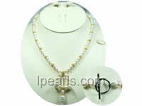 white 6-7mm round freshwater pearl single necklace