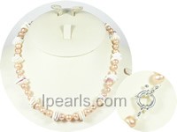 7-8mm freshwater pearl necklace with 10mm shells