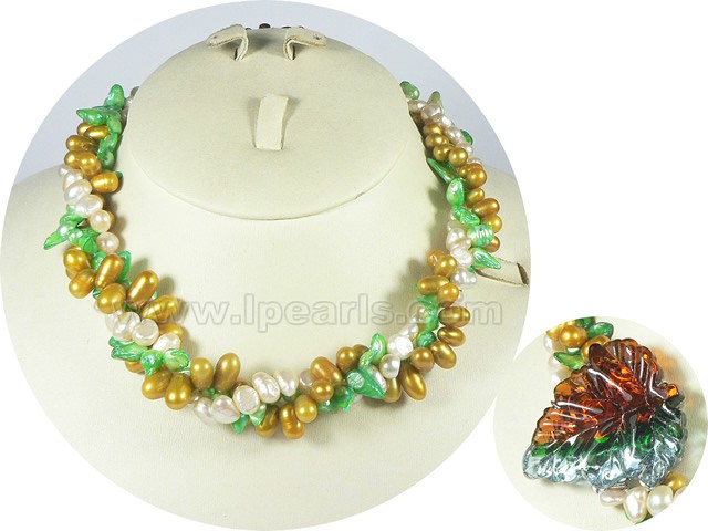 three-rows twisted pearl necklace wholesale
