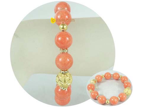 wholesale cute 7.5" orange gemstone bracelet