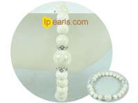 7.5" pertrifaction bracelet in milky white