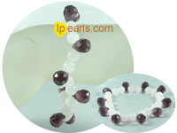 stretch round flourite bead and crystal bead bracelet