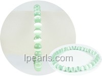 6mm green round cat's eye gemstone stretchy bracelet