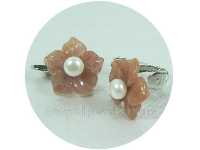 wholesale 5.5-6mm pearls set on indian jade flowers tray