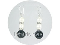 wholesale dark amethyst earrings with white pearls