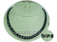 black 10mm coin hematite bead necklace
