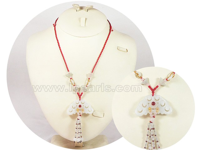 30*10mm green triangle shape Burma jadeite jade necklace