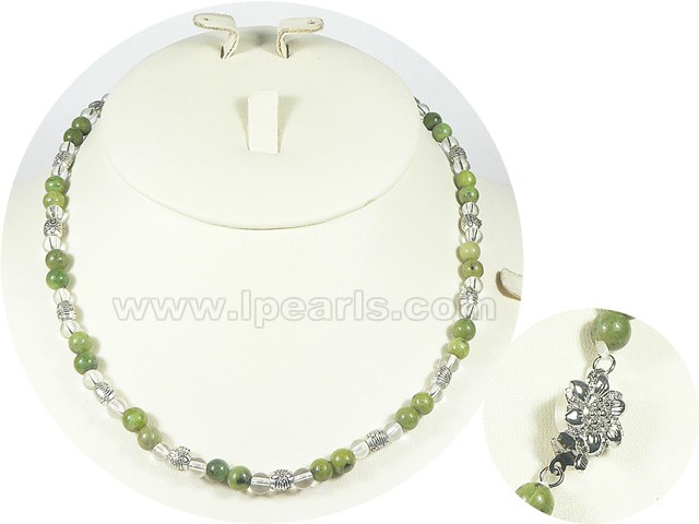 6mm green round gemstone necklace wholesale
