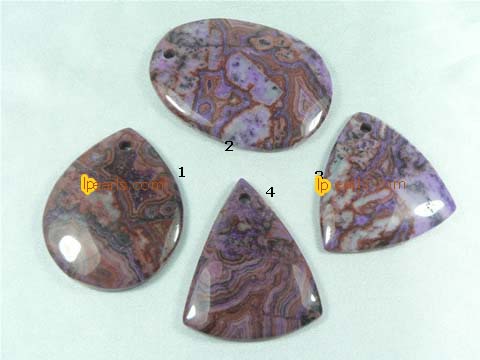 5 pieces different shape purple crazy gemstone pendant