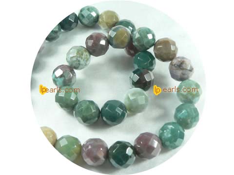 five pieces 12mm multicolor faceted indian agate strand