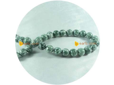 five pieces 12mm green grass counts stone strand on wholesale