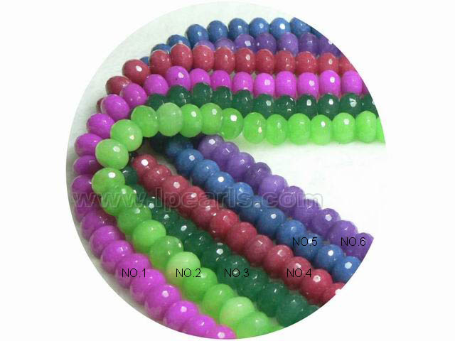 beautiful 10 pieces 10*14mm faceted rondelle jade strands