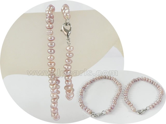 wholesale 5-6mm nugget freshwater pearl Mother Daughter bracelet