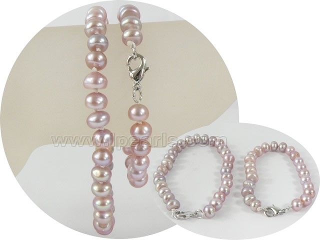 wholesale 7-8mm button freshwater pearl Mother Daughter bracelet