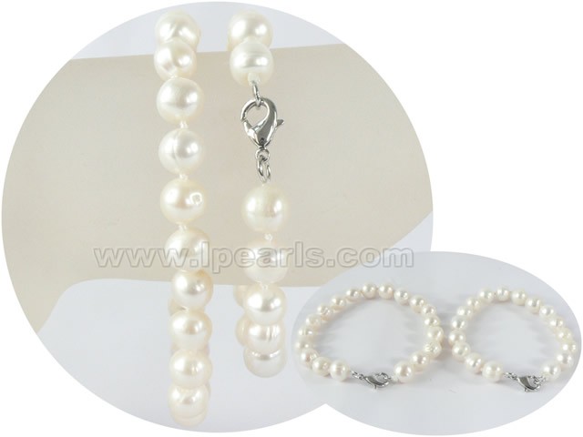 wholesale 8-9mm potato freshwater pearl Mother Daughter bracelet
