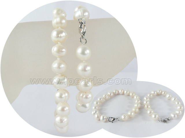 wholesale 9-10mm potato freshwater pearl Mother Daughter bracele