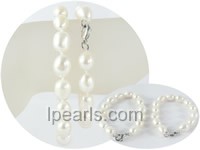 wholesale 9-10mm rice freshwater pearl Mother Daughter bracelet