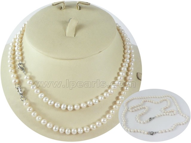 wholesale 5-6mm potato pearl Mother Daughter necklace