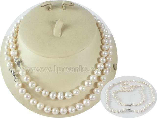 wholesale 8-9mm potato pearl Mother Daughter necklace