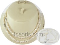 wholesale 5-6mm button pearl Mother Daughter necklace