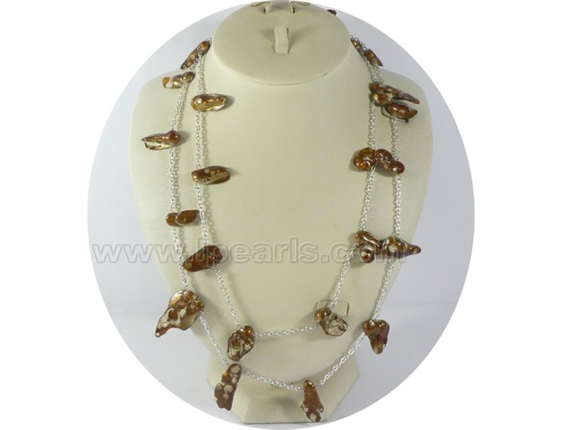 wholesale 50" 13*25mm blister freshwater pearl necklace