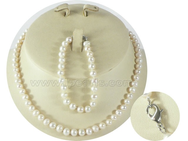 wholesale 5-6mm potato pearl Child's necklace and bracelet se