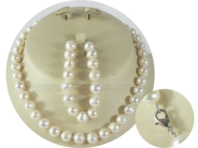 wholesale 9-10mm potato pearl Child's necklace and bracelet s