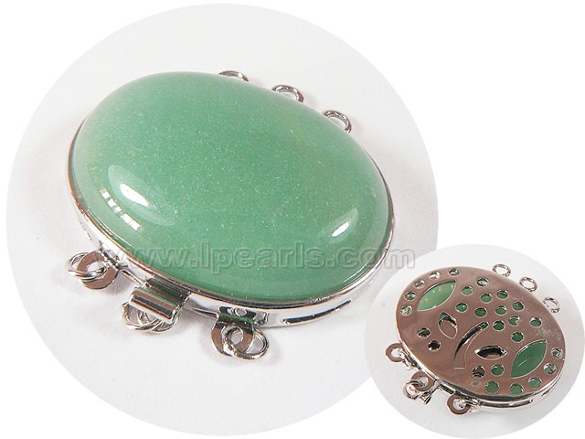 2.5*3.5cm elegant green oval jade clasp