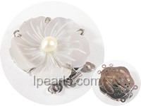 3cm beautiful white shell clasp with white pearl