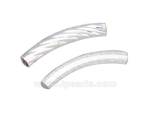 10pcs 5*30mm 925 sterling silver crooked hollow tube