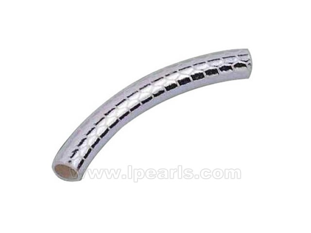 10pcs 4*30mm 925 sterling silver crooked hollow tube