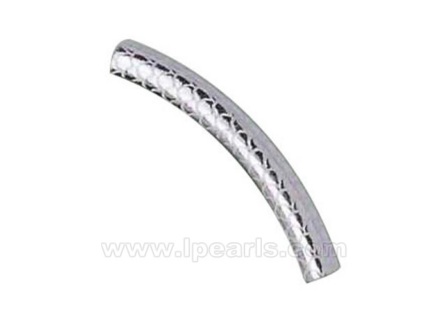 10pcs 925 sterling silver crooked hollow tube with veins