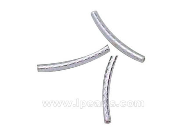 10pcs 2*20mm 925 sterling silver crooked hollow tube