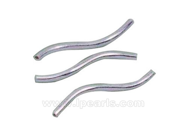 10pcs 1.2*20mm "S" shape 925 sterling silver hollow tube