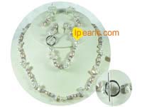 different shape of freshwater pearl with crystal set