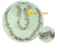 purple 6-7mm top-drilled freshwater pearl jewerly set