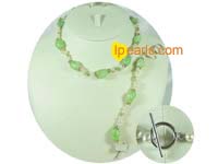 6-7mm pearl and baroque crystal beads necklace set