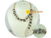 wholesale twisted pearl necklace set with bracelet