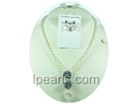 white rice shape freshwater pearl costume necklace jewelry set