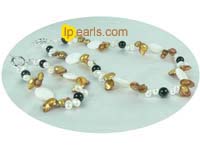 cultured blister pearl&shell beads necklace jewelry set