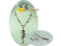 8-9mm potato shape pearl necklace with white metal chain