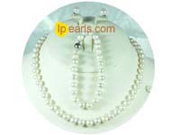 7-8mm white freshwater cultured pearl jewelry set