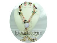 fashion freshwater pearl necklace and earrings jewelry sets