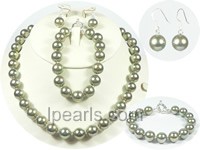 10mm dark green shell pearl set